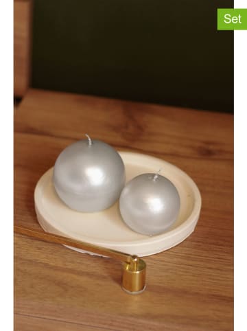 Lucky Bees Świece (2 szt.) w kolorze srebrnym