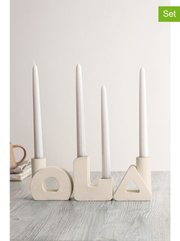 Lucky Bees 3er-Set: Kerzenhalter in Creme - (L)9 x (B)10 cm