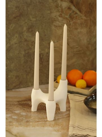 Lucky Bees 4tlg. Set: Stabkerzen & Kerzenhalter in Weiß