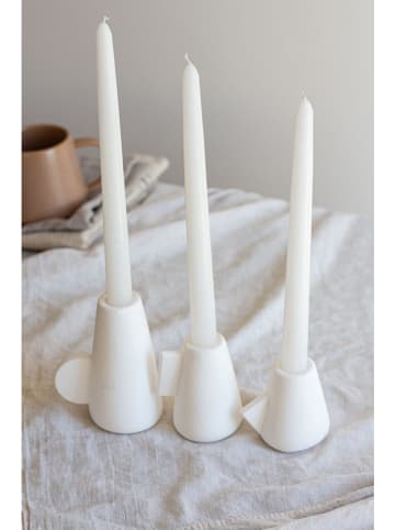 Lucky Bees 6-delige set: staafkaarsen & kaarshouder wit