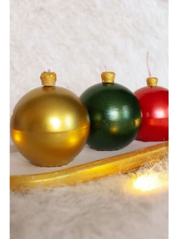 Lucky Bees 3er-Set: Kerzen in Gold/ Grün/ Rot - 3x 70 g