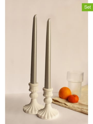 Lucky Bees 4-delige set: staafkaarsen & kaarshouder goudkleurig/crème