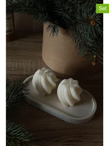 Lucky Bees 2-delige set: geurkaarsen wit - 2x 70 g