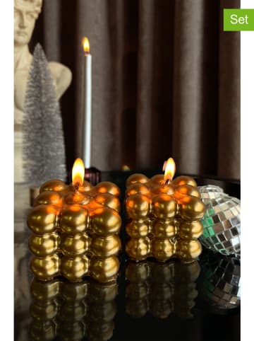 Lucky Bees 2er-Set: Kerzen in Gold - 2x 130 g