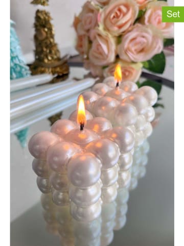 Lucky Bees 2-delige set: kaarsen wit - (B)5 x (H)5 x (D)5 cm