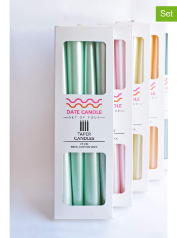 Lucky Bees 4-delige set: staafkaarsen groen - 4x 65 g