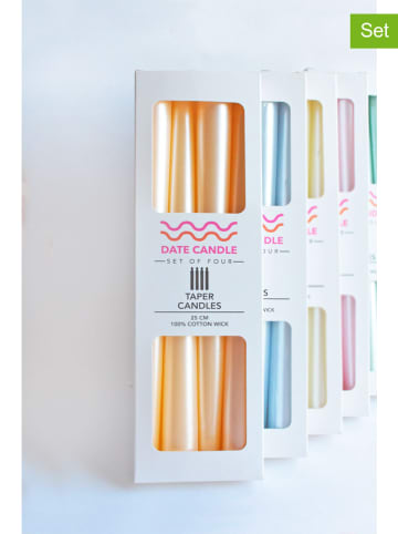 Lucky Bees 4er-Set: Stabkerzen in Orange - 4x 65 g