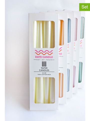 Lucky Bees Świece (4 szt.) w kolorze kremowym - 4x 65 g