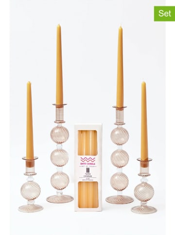 Lucky Bees 4er-Set: Stabkerzen in Beige - 4x 60 g