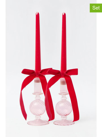 Lucky Bees 4er-Set: Stabkerzen in Rot - 4x 65 g