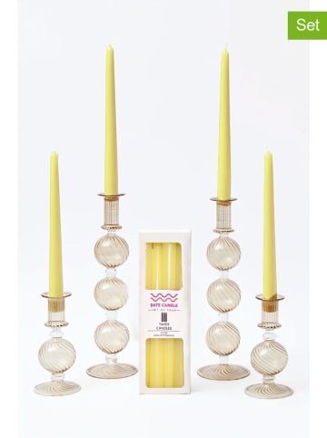 Lucky Bees 4er-Set: Stabkerzen in Gelb - 4x 60 g