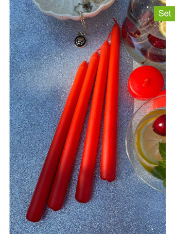 Lucky Bees 4-delige set: staafkaarsen rood - 4x 65 g
