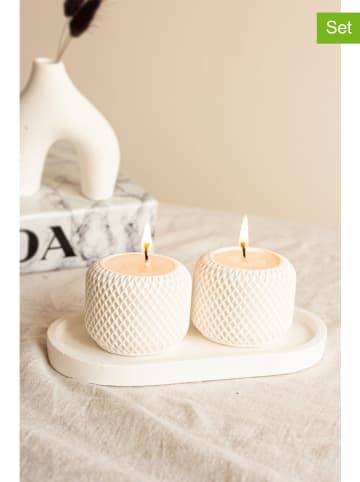 Lucky Bees 2-delige set: geurkaarsen wit - 2x 50 g