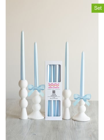Lucky Bees 4-delige set: staafkaarsen lichtblauw - 4x 65 g