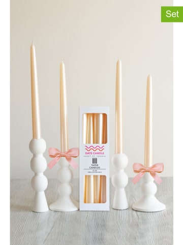 Lucky Bees Świece (4 szt.) w kolorze beżowym - 4x 65 g