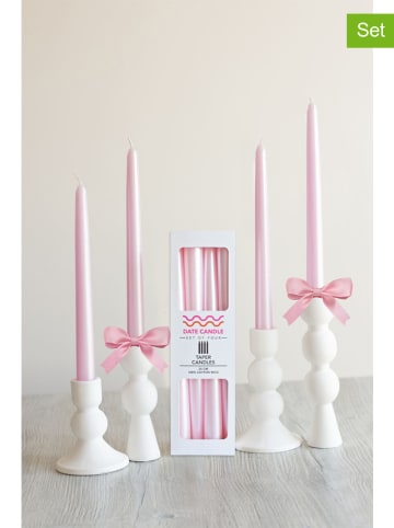 Lucky Bees Świece (4 szt.) w kolorze jasnoróżowym - 4x 65 g