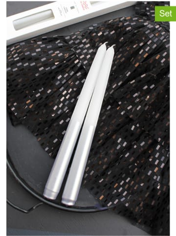 Lucky Bees Świece (2 szt.) w kolorze srebrno-białym - 2x 60 g