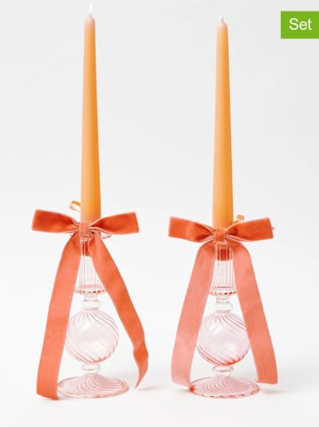 Lucky Bees 2-delige set: staafkaarsen oranje - 2x 60 g