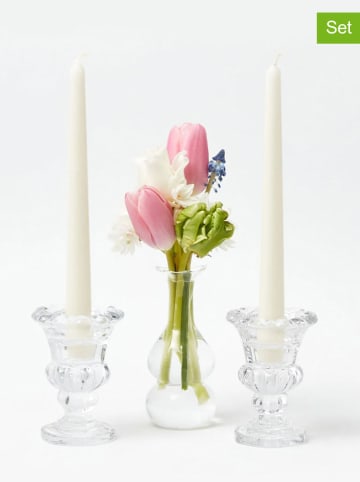 Lucky Bees 2er-Set: Stabkerzen in Weiß - 2x 60 g