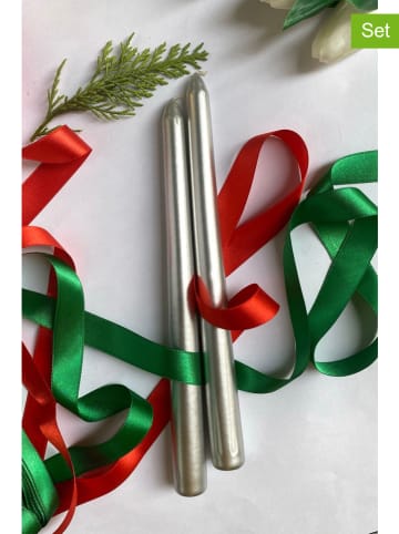 Lucky Bees Świece (2 szt.) w kolorze srebrnym - 2x 60 g