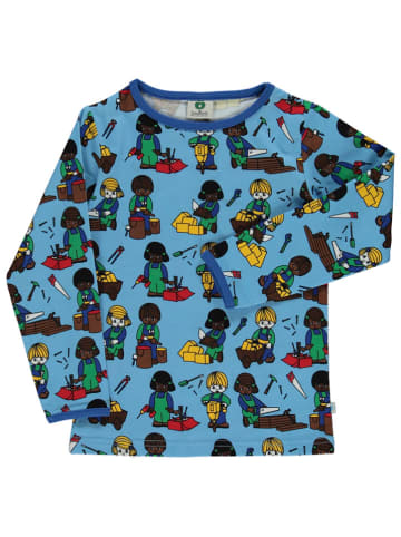 Småfolk Longsleeve "Kinder" blauw/meerkleurig
