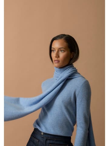 Perfect Cashmere Kaschmir-Schal "Kelly" in Hellblau - (L)200 x (B)30 cm