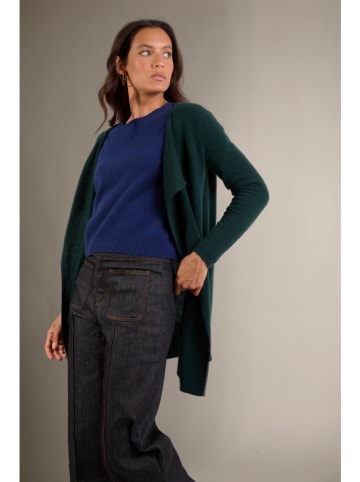 Perfect Cashmere Kasjmieren vest "Abigail" donkergroen