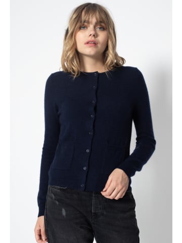 Perfect Cashmere Kaszmirowy kardigan "Amy" w kolorze granatowym