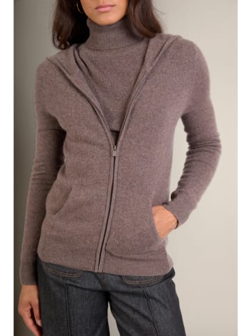 Perfect Cashmere Kaszmirowy kardigan "Emma" w kolorze szarobrązowym