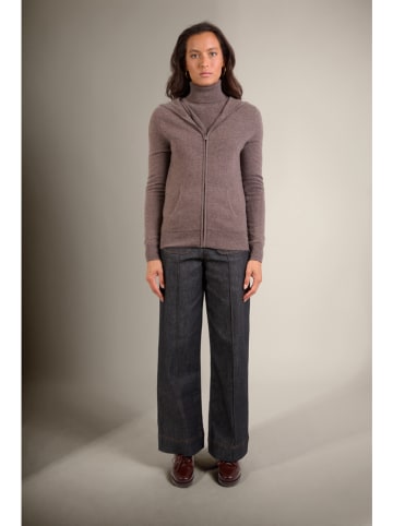 Perfect Cashmere Kaszmirowy kardigan "Emma" w kolorze szarobrązowym