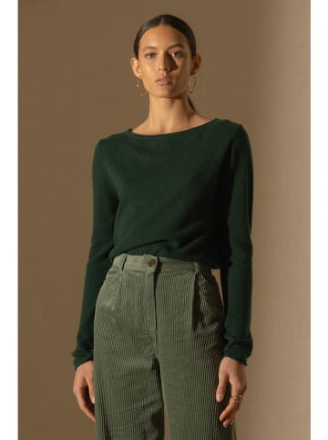 Perfect Cashmere Kaschmir-Pullover "Megan" in Dunkelgrün