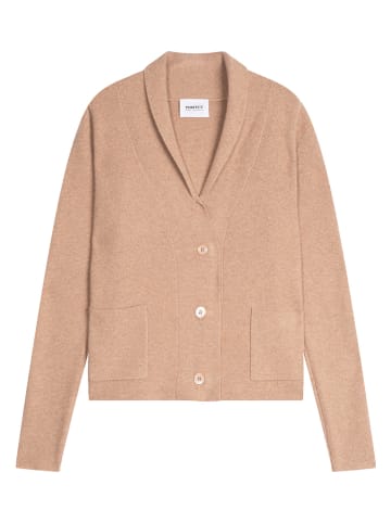 Perfect Cashmere Kaszmirowy kardigan "Mila" w kolorze karmelowym