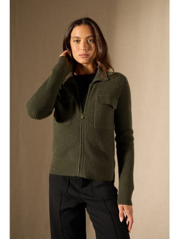 Perfect Cashmere Kasjmieren vest "Sara" kaki