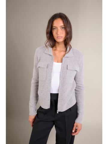Perfect Cashmere Kaszmirowy kardigan "Sara" w kolorze szarym