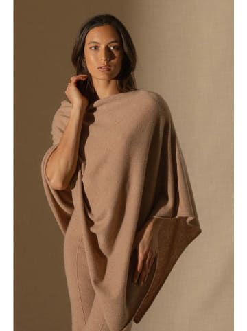 Perfect Cashmere Kaschmir-Poncho "Tamara" in Hellbraun