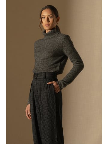 Perfect Cashmere Kaschmir-Rollkragenpullover "Willow" in Schwarz/ Weiß