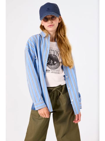 Garcia Blouse lichtblauw/wit