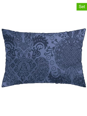 CXL by Christian Lacroix 2er-Set: Satin-Kissenbezüge in Dunkelblau