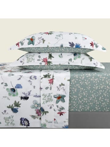 CXL by Christian Lacroix 4tlg. Set: Satin-Bettlaken und Kissenbezüge in Weiß/ Mint