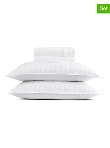 CXL by Christian Lacroix 4-delige set: satijnen bedlakens en kussenslopen wit