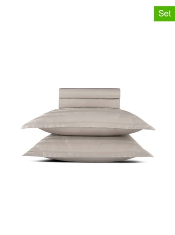 CXL by Christian Lacroix 4-delige set: satijnen bedlakens en kussenslopen taupe
