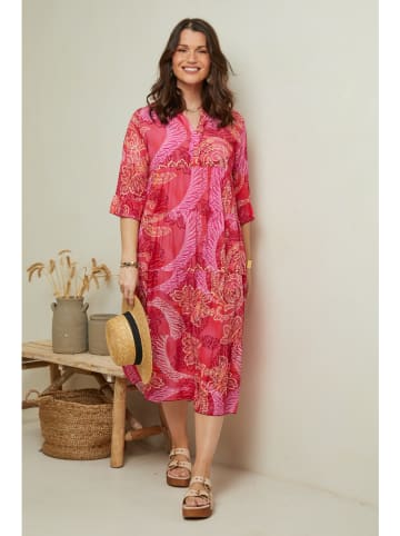 Curvy Lady Kleid in Pink/ Bunt