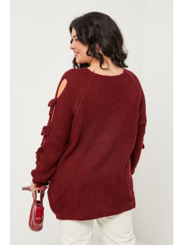 Curvy Lady Sweter w kolorze bordowym