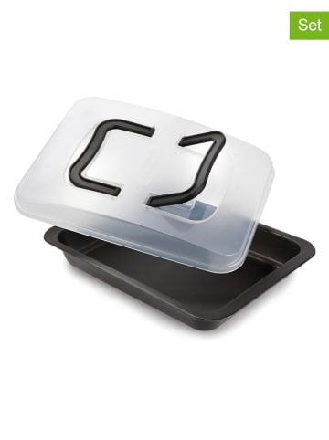 Guardini 2tlg. Transport-Set "Bake Away" in Schwarz - (B)32 x (T)24 cm