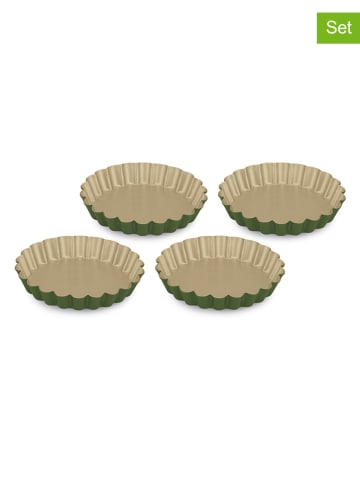Guardini 4-delige set gebakvormen beige/groen - (H)1,9 x Ø 12 cm