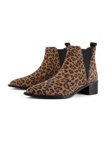 loft37 Leder-Chelsea-Boots "Northern Star" in Hellbraun/ Schwarz