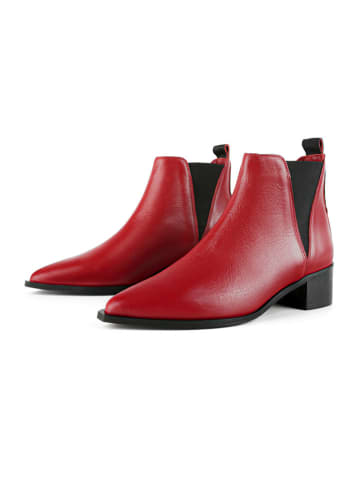loft37 Leder-Chelsea-Boots "Northern Star" in Rot