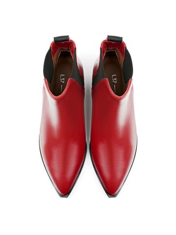 loft37 Leren chelseaboots "Northern Star" rood