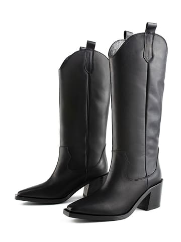 loft37 Skórzane kowbojki "Euphoric Nights" w kolorze czarnym