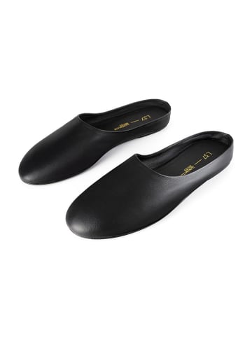 loft37 Leder-Pantoffeln "Allato" in Schwarz